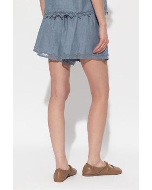 Ulla Johnson Blue Elowen Shorts