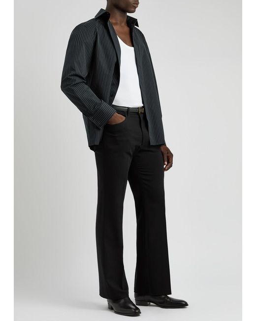 Saint Laurent Black Stripe Cotton Shirt for men