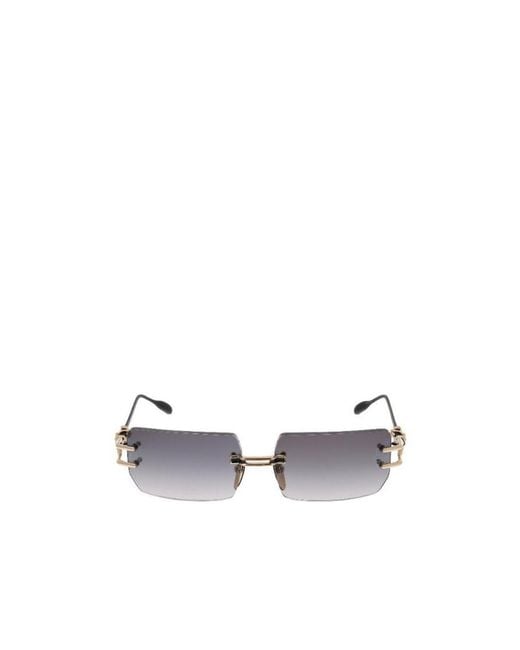 Chrome Hearts White Rectangular Sunglasses for men