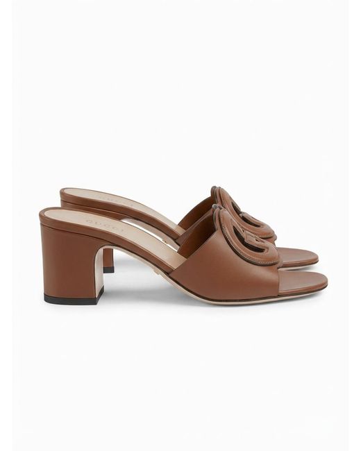 Gucci Brown Interlocking G Slide Sandals