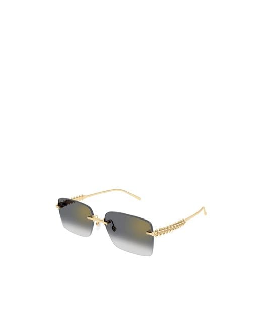 Cartier White Rectangular Frame Sunglasses
