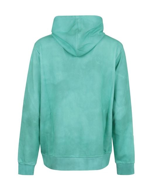 Balmain Green Logo-Print Cotton Hoodie for men