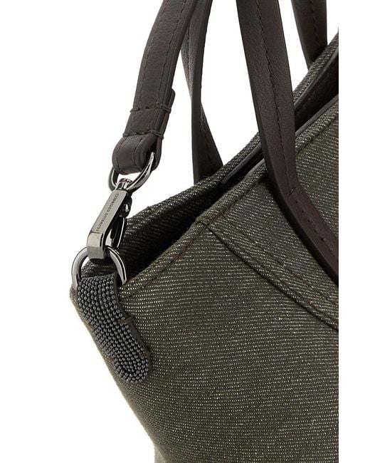Brunello Cucinelli Brown Top Handle Tote Bag