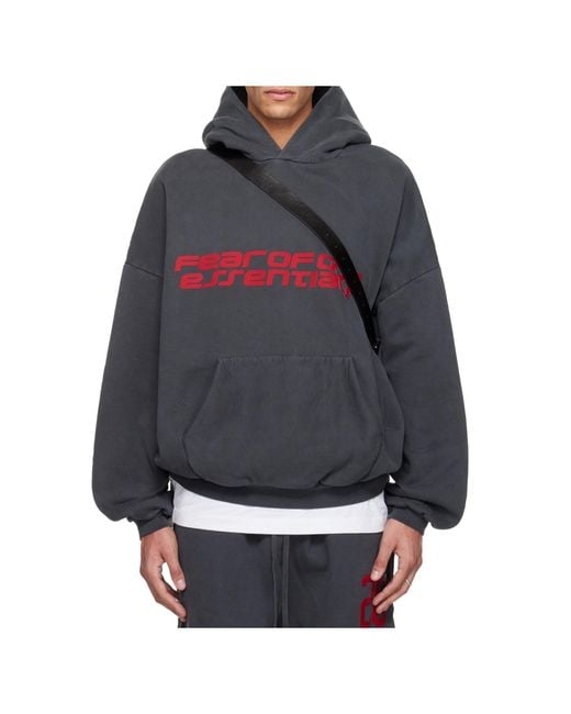 Fear Of God Black Logo Printed Hoodie for men