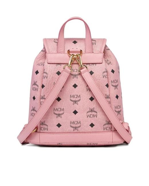 MCM Pink Aren Drawstring Mini Backpack
