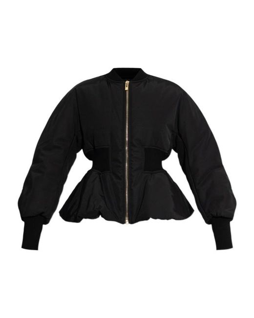 Alaïa Black Alaïa Zipped Bomber Jacket