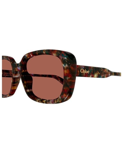 Chloé Brown Chloé Eyewear Rectangular Frame Sunglasses