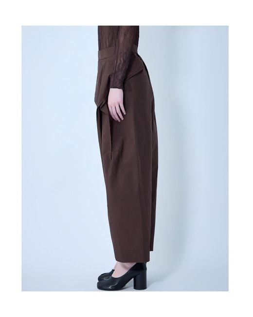 Issey Miyake Brown Akimbo Pleated Wide-Leg Trousers