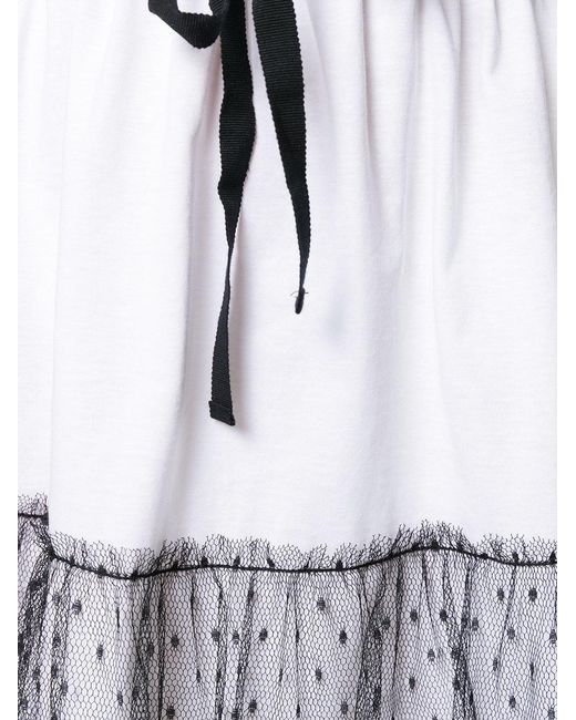 RED Valentino White Lace Waist Umbrella Pendulum T-Shirt Dress