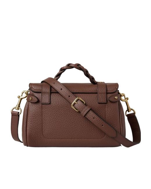 Mulberry Brown Alexa Buckled Mini Crossbody Bag