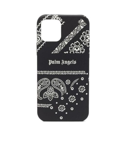 Palm Angels Black Bandana-Print Iphone 12 Pro Max Case for men