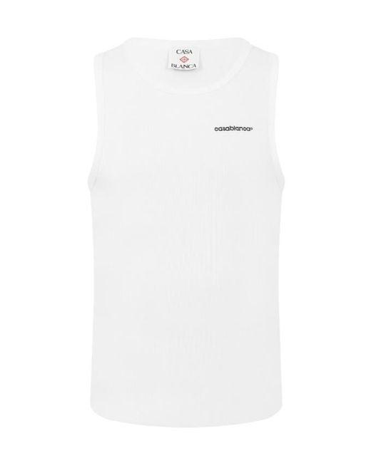 Casablanca White Casa Ribbed Tank Sn62 for men
