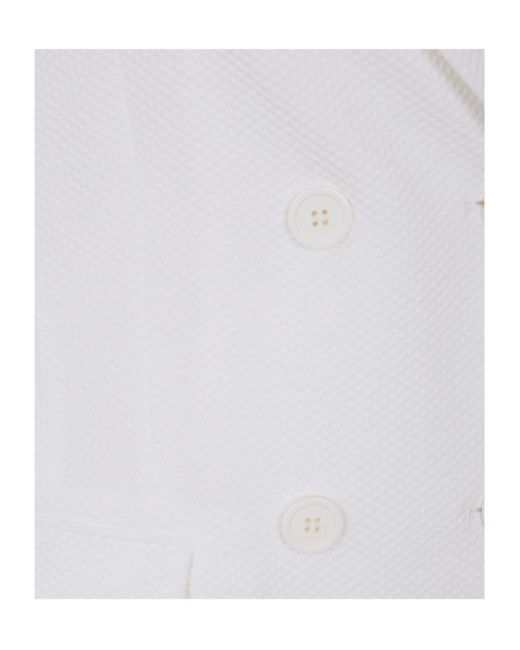 Seventy White Double-Breasted Blazer