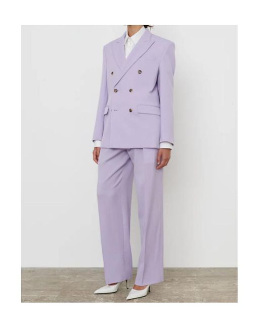 Wardrobe NYC Purple Double-Breasted Suit Jacket