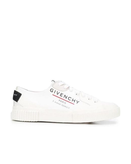 Givenchy White Address Logo-Print Low-Top Sneakers