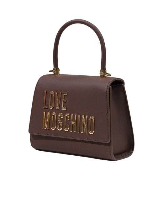 Moschino Brown Top-Handle Shoulder Bag