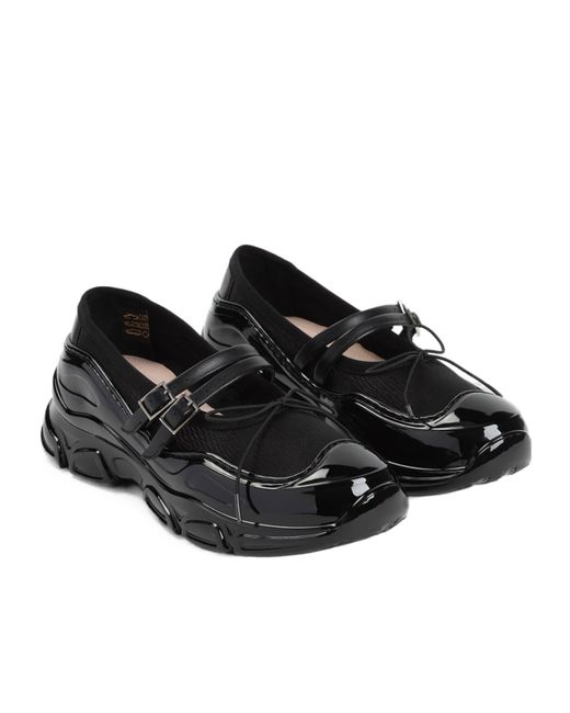 Simone Rocha Black Tracker Ballerina Sneakers