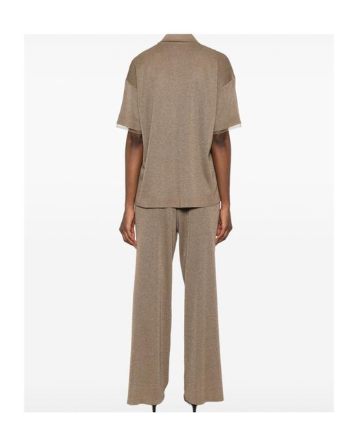 Fabiana Filippi Natural Polo Collar T-Shirt