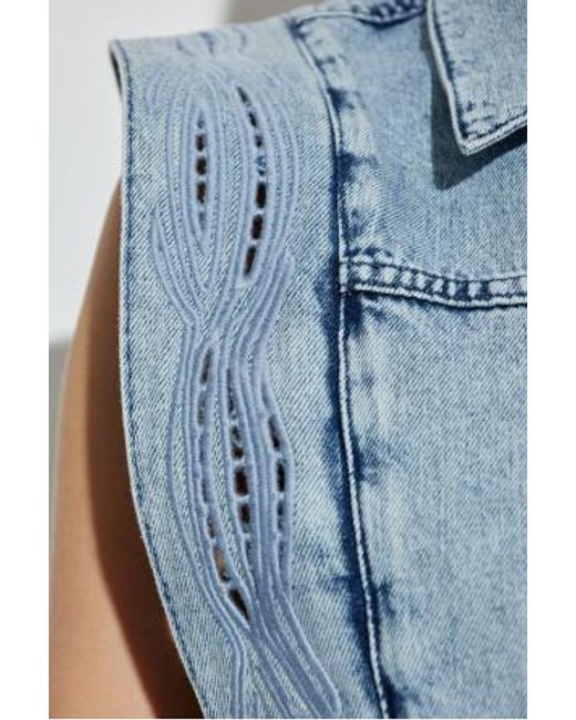 IRO Blue Rosye Broderie-Anglaise Denim Jacket