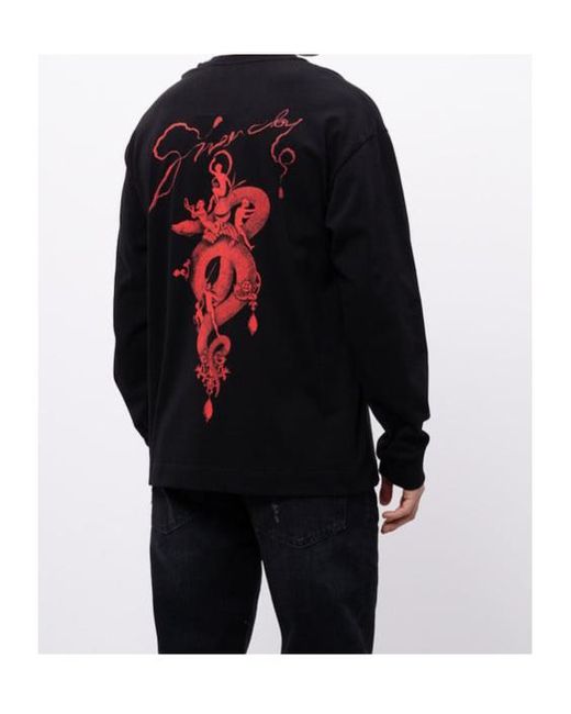 Givenchy Black Logo Printed Long-Sleeved T-Shirt for men