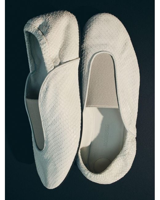 Jacquemus White Round-Toe Ballet Flats