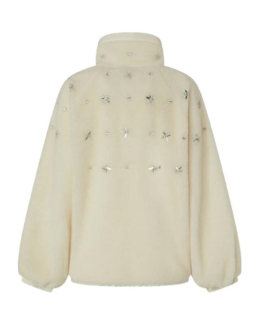 Pinko Natural Embellished Bomber Jacket