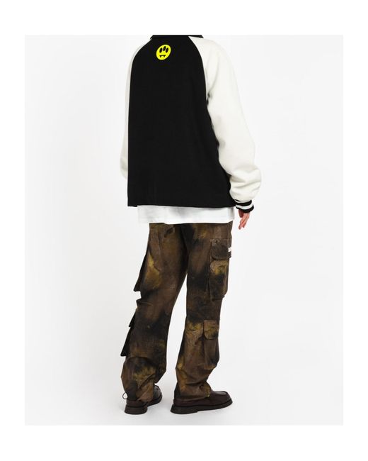 Barrow Blue Logo Printed Varsity Jacket for men