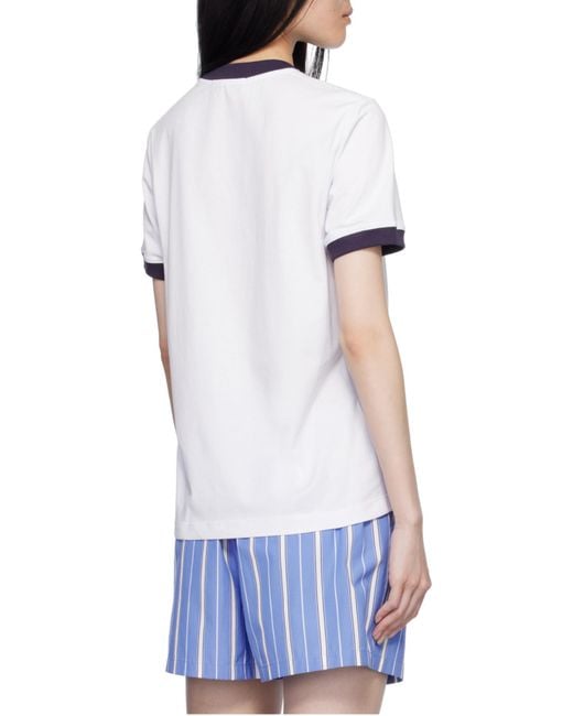 MSGM White Graphic Printed Crewneck T-Shirt