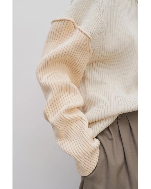 The Row Natural Dua Drop-Shoulder Ribbed Jumper