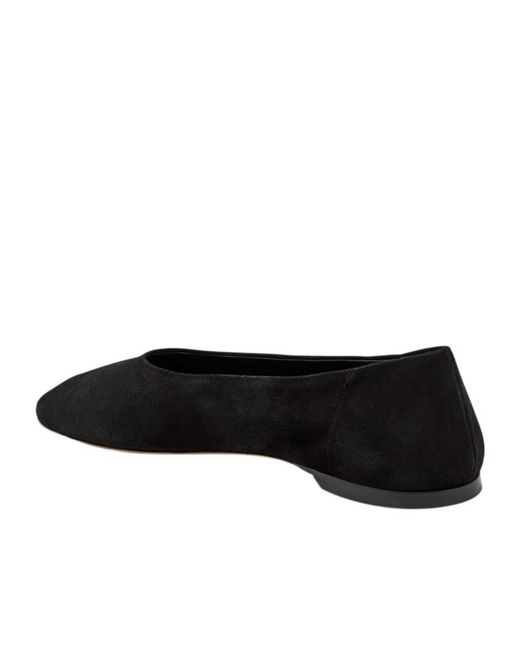Totême Black Suede Ballet Flats
