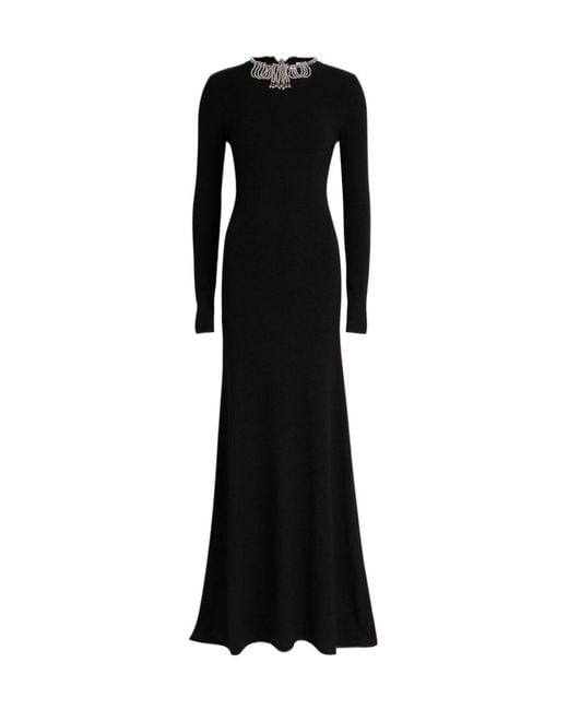 Rabanne Black Embellished Open-Back Gown