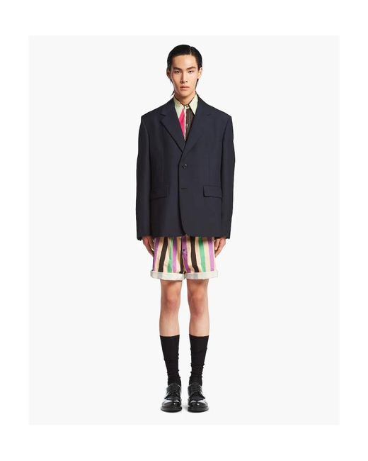 Prada Blue Logo Blazer for men