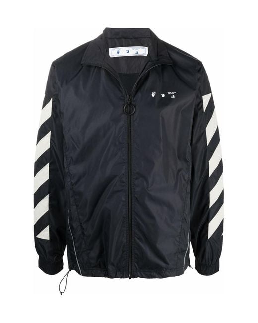 Off-White c/o Virgil Abloh Black Diag Zipped Windbreaker for men
