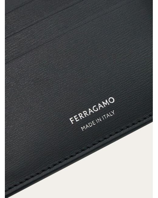 Ferragamo Black Logo Printed Card Holder for men