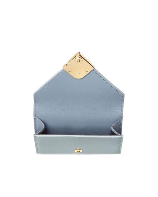 Fendi Blue Ff Diamonds Tri-Fold Wallet