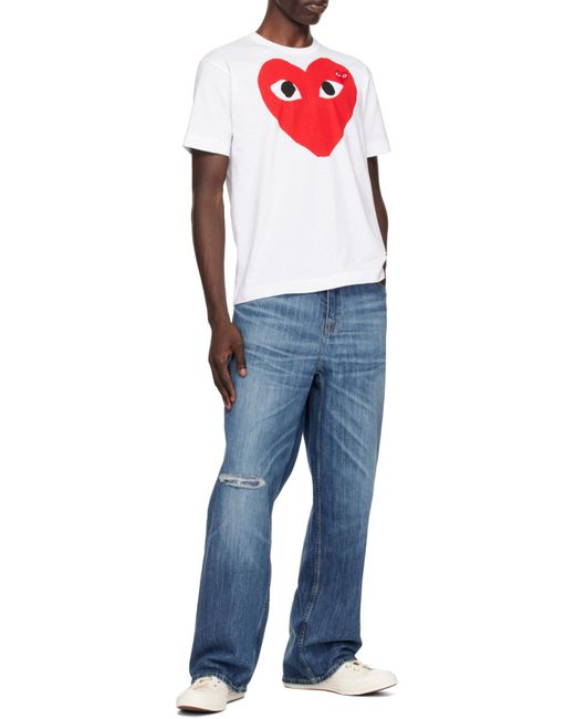 COMME DES GARÇONS PLAY Red Comme Des Garçons Play Heart Printed T-Shirt for men