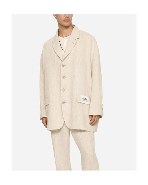Dolce & Gabbana White Oversize Single-Breasted Jacket for men