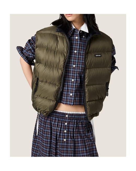 Miu Miu Green Lightweight And Thick Down Vest