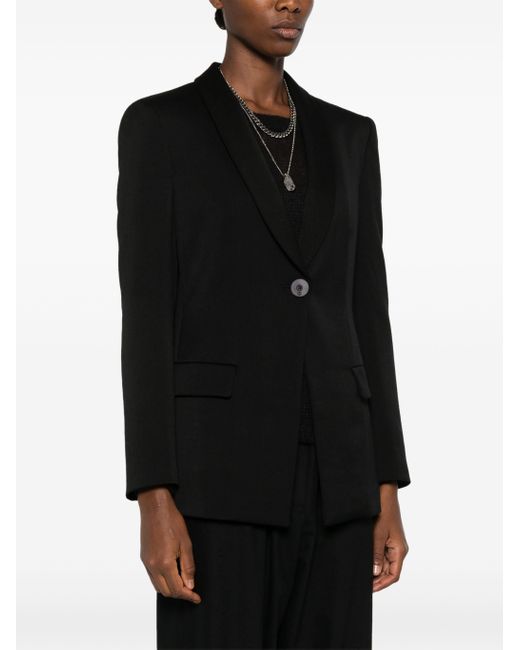 Giorgio Armani Black Single-Breasted Twill Blazer