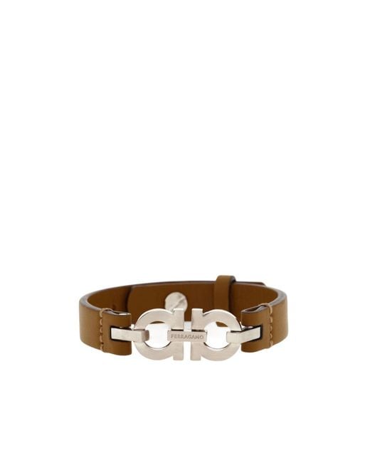 Ferragamo Brown Ferragamo Double Gancini Bracelet for men