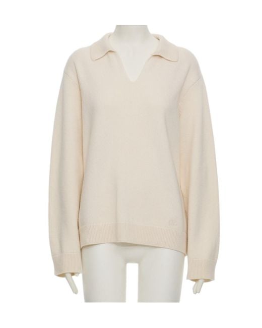 Valentino White V-Neck Sweater