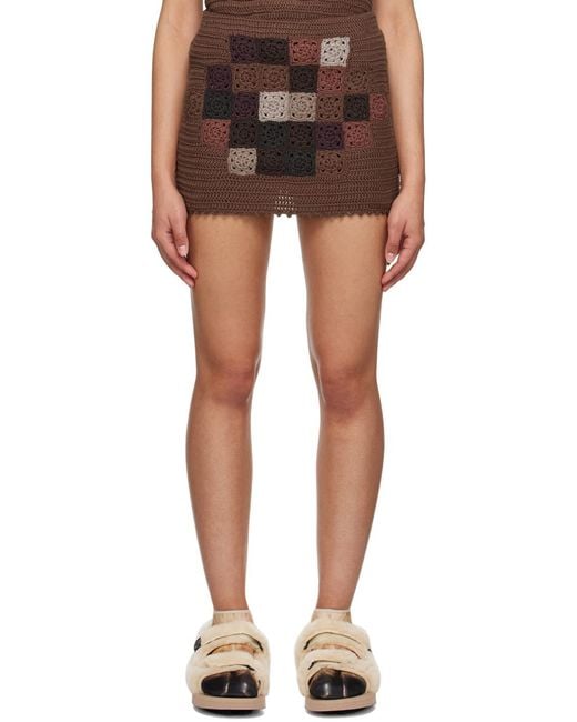 Doublet Multicolor Crocheted Short Skirt