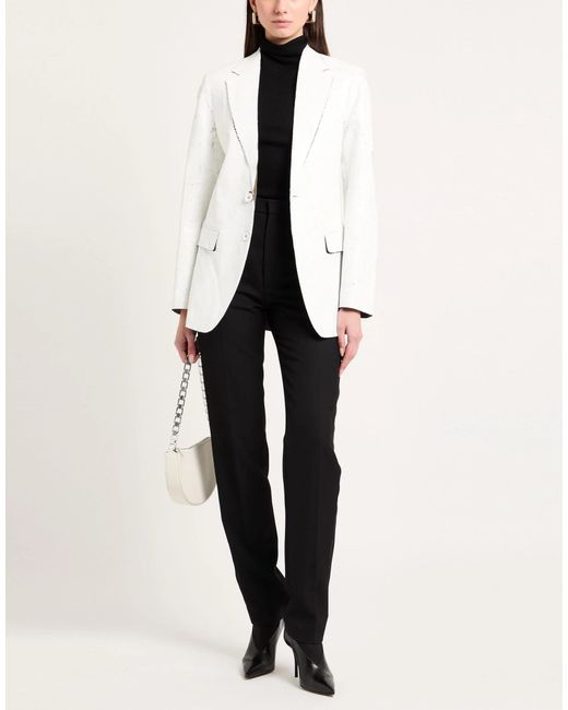 MM6 by Maison Margiela White Single-Breasted Suit Jacket