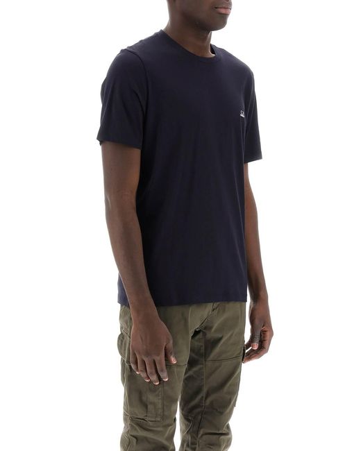 C P Company Black Short-Sleeved Round Neck T-Shirt for men