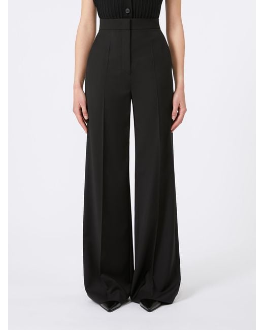 Max Mara Black Fernet High Waist Wide-Leg Trousers