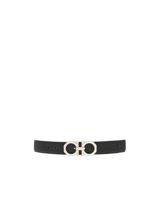 Ferragamo White Ferragamo Reversible Gancini Buckle Belt for men