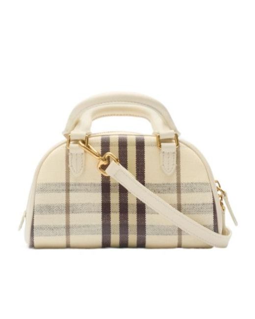 Burberry Metallic Mini Highlands Bowling Tote Bag