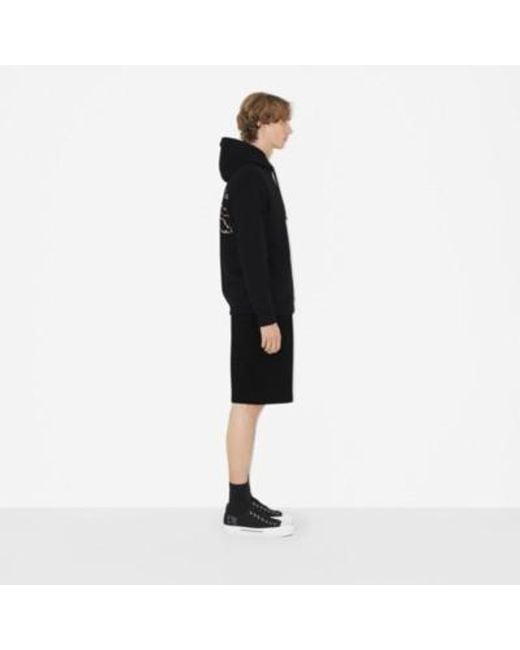Burberry Black Drawstring Long-Sleeved Hoodie for men