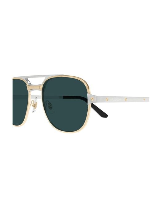Cartier Green Aviator Frame Sunglasses for men