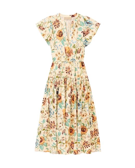 Ulla Johnson Metallic Pleated Midi Dress